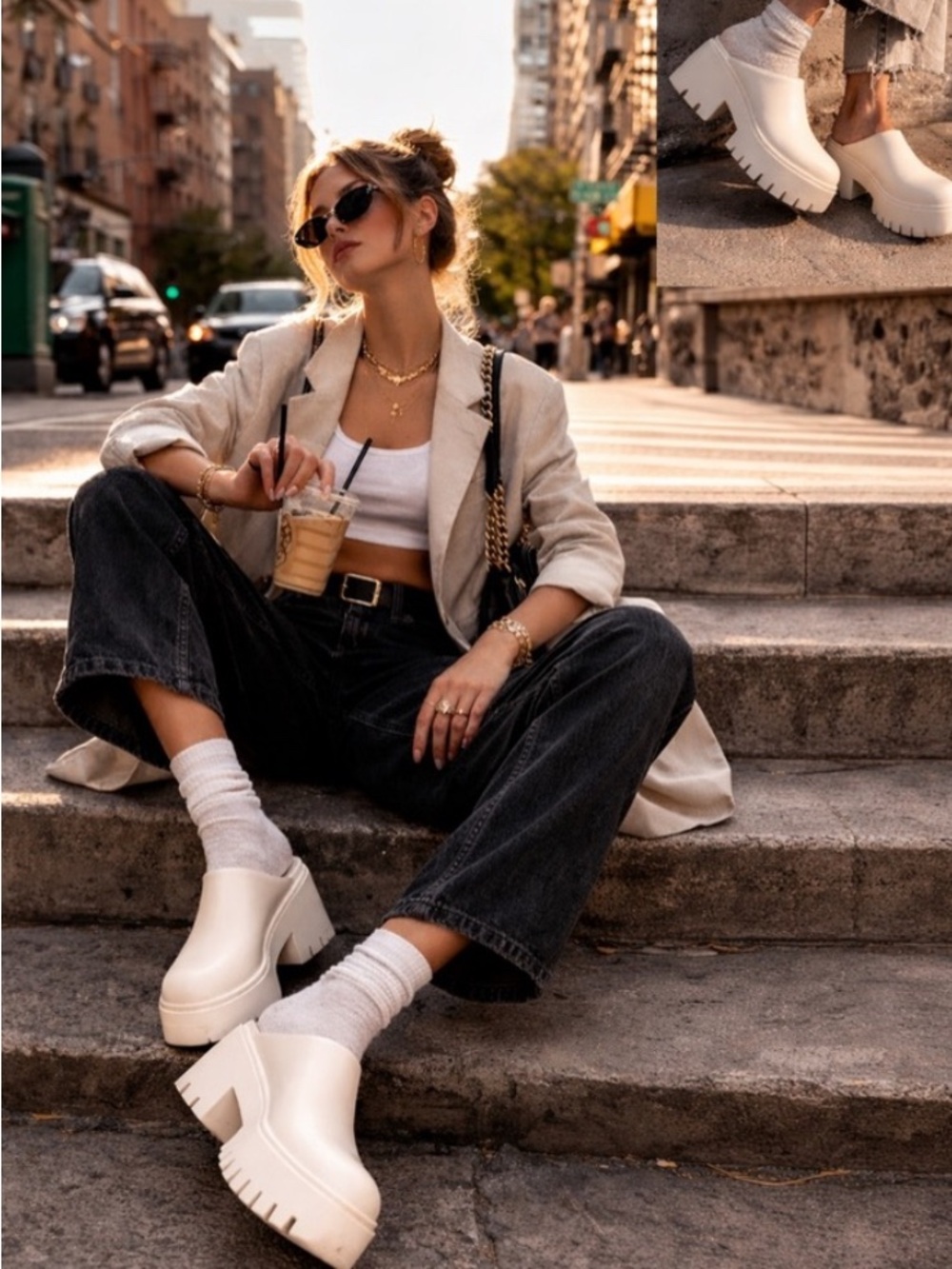 Jeffrey Campbell Clogge Platform Mule Cream - Picture 3 of 11